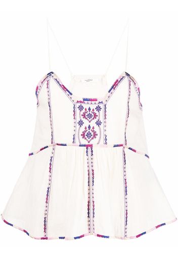 Isabel Marant Étoile embroidered-trim flared vest top - Toni neutri