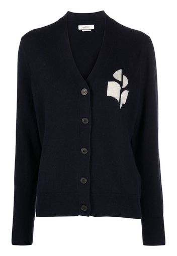 ISABEL MARANT ÉTOILE intarsia-logo V-neck cardigan - Blu