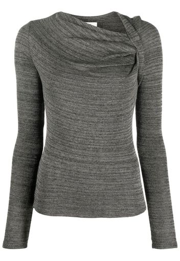 Isabel Marant Étoile ruched-neck knitted top - Grigio