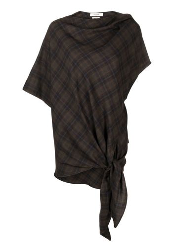 Isabel Marant Étoile draped checked top - Marrone