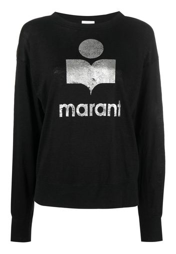 Isabel Marant Étoile logo-print linen sweatshirt - Nero