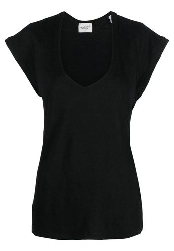 Isabel Marant Étoile linen short-sleeve top - Nero