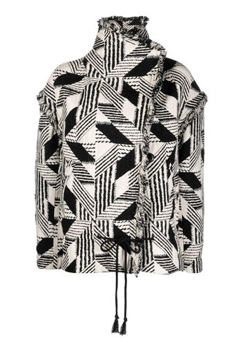 Isabel Marant Étoile geometric-print frayed jacket - Nero