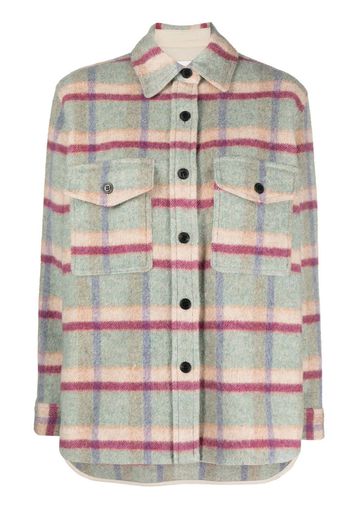 Isabel Marant Étoile checkered fleece shirt jacket - Verde