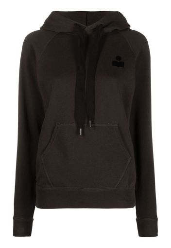 Isabel Marant Étoile flocked -logo drawstring hoodie - Nero