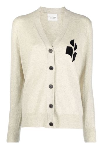 Isabel Marant Étoile logo-intarsia knitted cardigan - Grigio