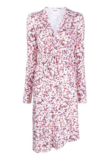 Isabel Marant Étoile abstract-print long-sleeve midi dress - Toni neutri