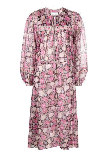 Isabel Marant Étoile floral-print drawstring midi dress - Rosa