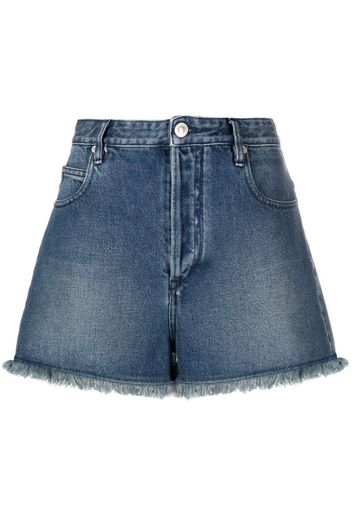 Isabel Marant Étoile Shorts denim con orlo sfrangiato - Blu