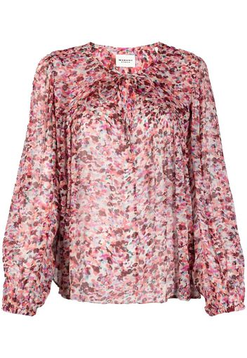 Isabel Marant Étoile drawstring neck printed blouse - Rosa