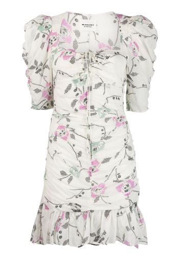 Isabel Marant Étoile floral-print ruched minidress - Toni neutri