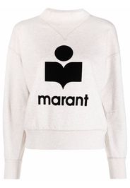 Isabel Marant Étoile Moby flocked-logo sweatshirt - Toni neutri