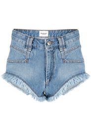 Isabel Marant Étoile fringe-trim denim shorts - Blu