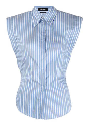 Isabel Marant Enza striped sleeveless shirt - Blu