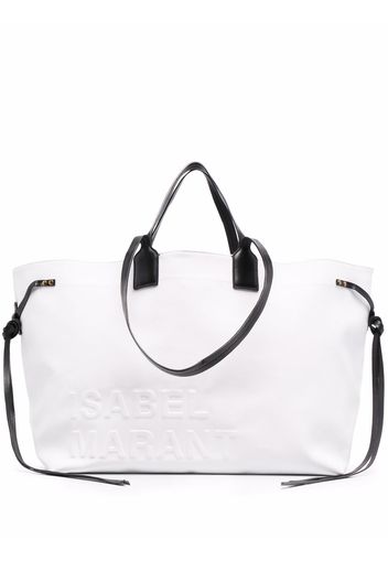 Isabel Marant Wydra embossed-logo tote - Bianco