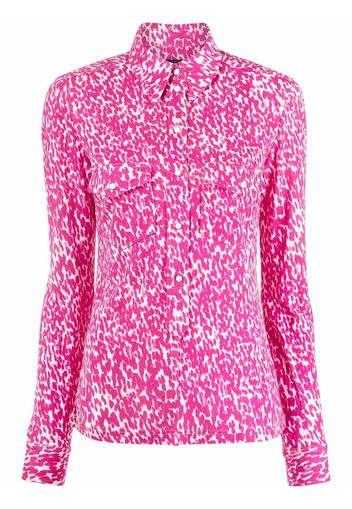 Isabel Marant painterly-print button-up shirt - Rosa