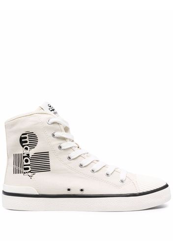 Isabel Marant logo-print lace-up sneakers - Toni neutri