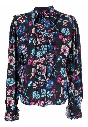 Isabel Marant floral-print silk blouse - Blu