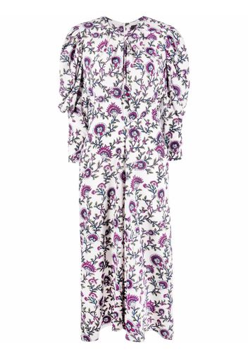 Isabel Marant floral-print silk midi dress - Bianco