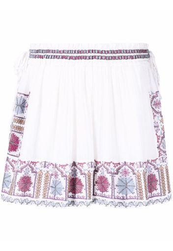 Isabel Marant embroidered side-slit miniskirt - Bianco