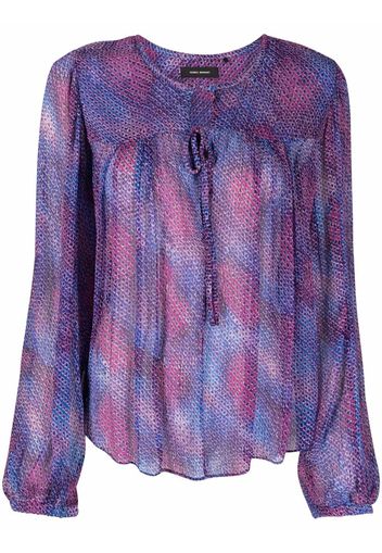 Isabel Marant abstract-print lace-up blouse - Viola