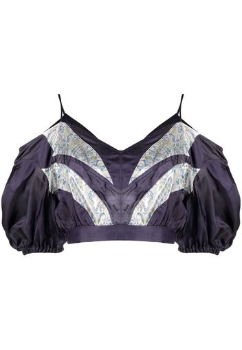 Isabel Marant Berit silk crop-top - Viola