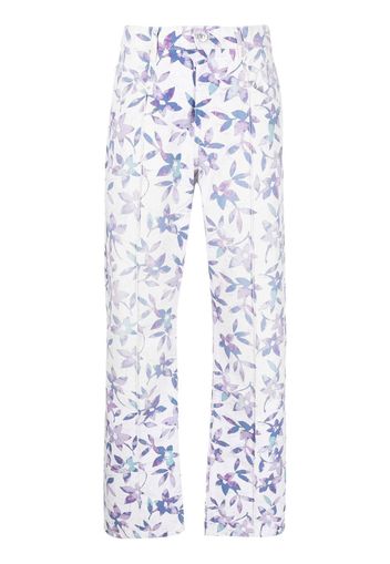 Isabel Marant floral-print straight-leg trousers - Bianco