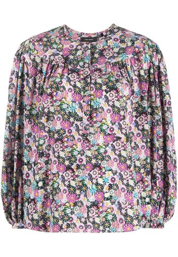 Isabel Marant floral-print long-sleeve blouse - Rosa