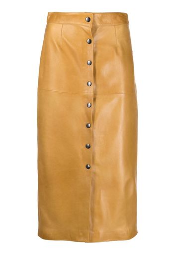 Isabel Marant Blehor high-waisted leather skirt - Marrone