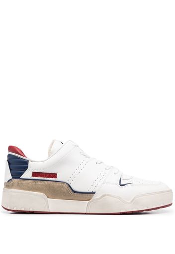 Isabel Marant colour-block leather sneakers - Bianco
