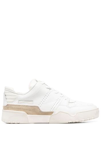 Isabel Marant colour-block leather sneakers - Bianco