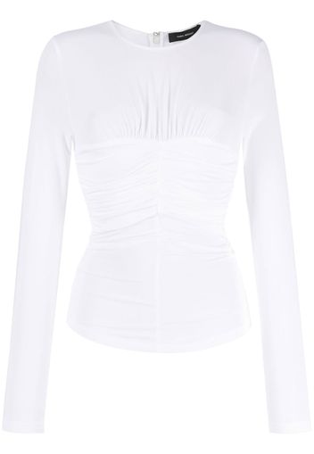 Isabel Marant gathered-detail long-sleeve top - Bianco
