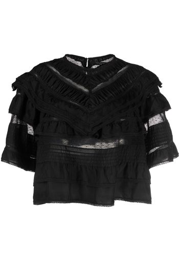 Isabel Marant Cielo tiered cropped top - Nero