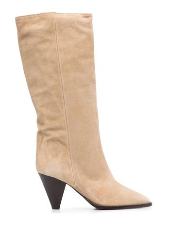Isabel Marant 80mm heeled suede boots - Toni neutri
