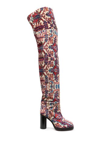 Isabel Marant Lurna patterned-jacquard boots - Rosso