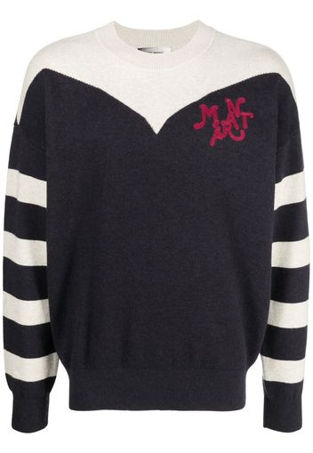 Isabel Marant logo-embroidered two-tone jumper - Grigio