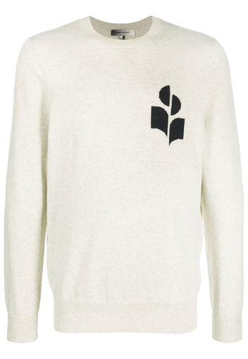 Isabel Marant intarsia-knit logo sweatshirt - Grigio