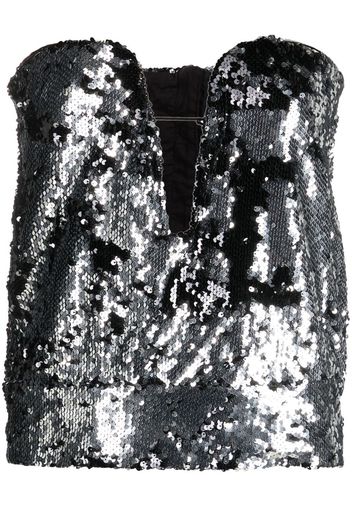 Isabel Marant sequin-embellished plunge top - Grigio