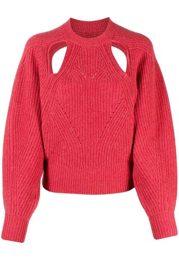 Isabel Marant ribbed-knit cut out jumper - Rosso