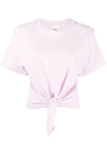 Isabel Marant tied-waist short-sleeve T-shirt - Rosa
