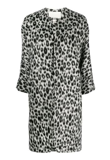 Isabel Marant leopard-print zip-up coat - Nero