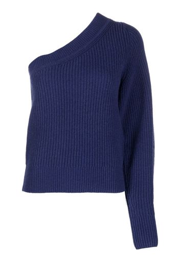 Isabel Marant one-shoulder ribbed-knit jumper - Blu