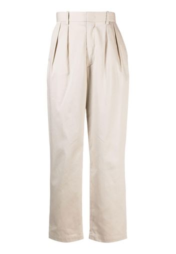 Isabel Marant high-rise straight-leg cotton trousers - Toni neutri