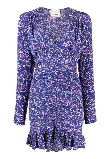 Isabel Marant ruffled floral-print minidress - Blu