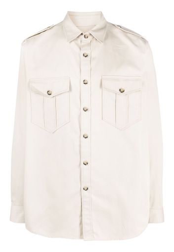 Isabel Marant logo-embroidery cotton shirt - Toni neutri