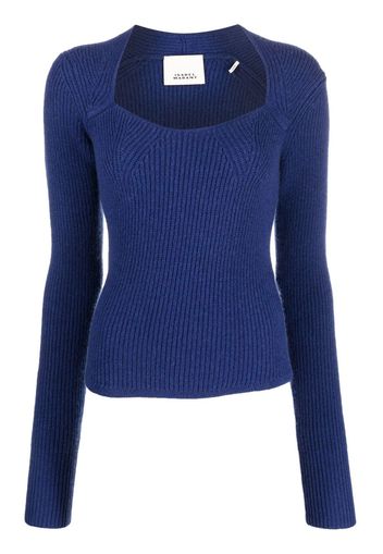 Isabel Marant square-neck knitted jumper - Blu