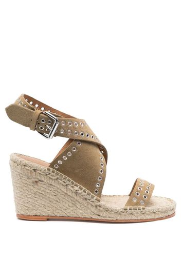 Isabel Marant 70mm eyelet-detail suede espadrille wedges - Toni neutri