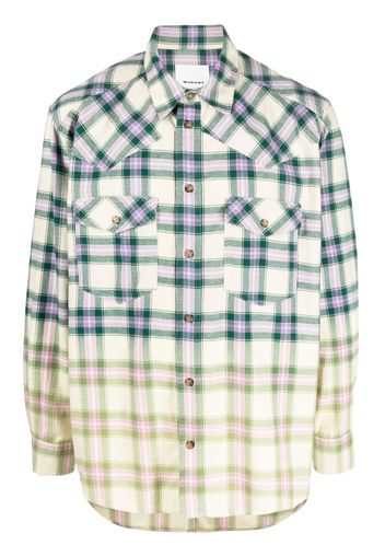 Isabel Marant gradient-effect checked shirt - Verde