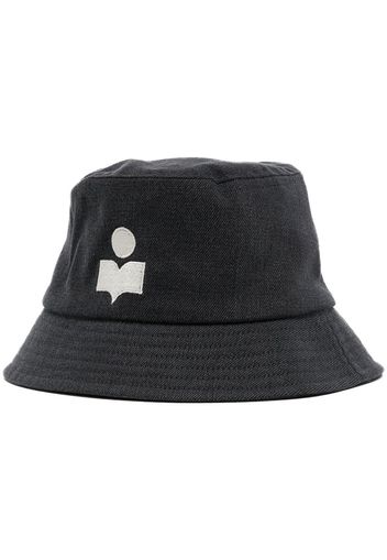 Isabel Marant logo-embroidered denim bucket hat - Nero