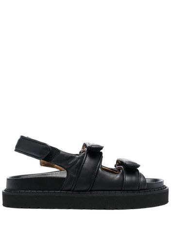 Isabel Marant touch-strap platform leather sandals - Nero
